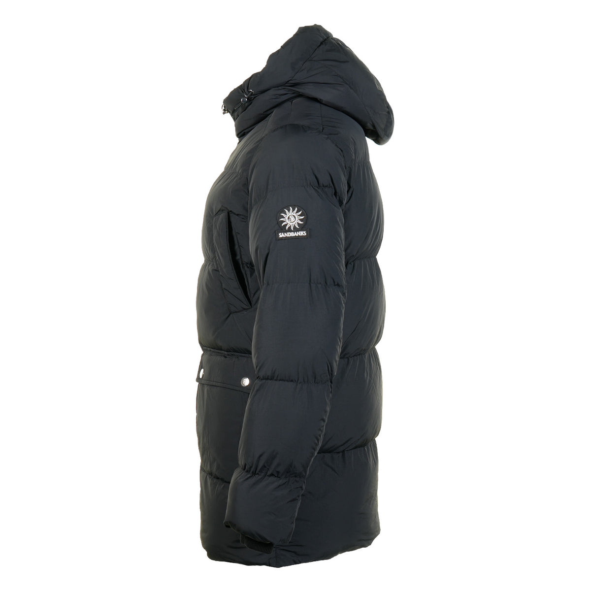 Patch Pocket Mid Puffer Jacket Black
