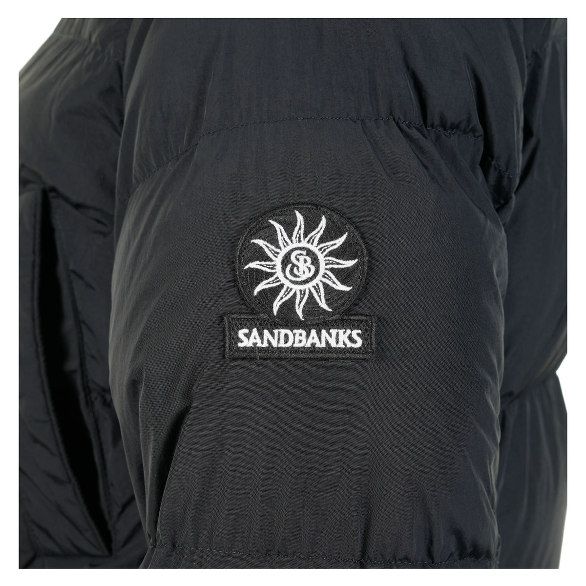 Patch Pocket Mid Puffer Jacket Black