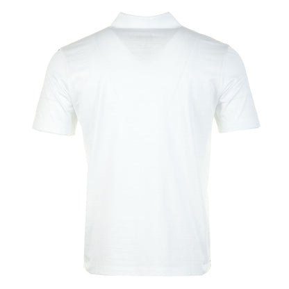 Short Sleeve Metal Shark Logo Zip Polo Shirt White