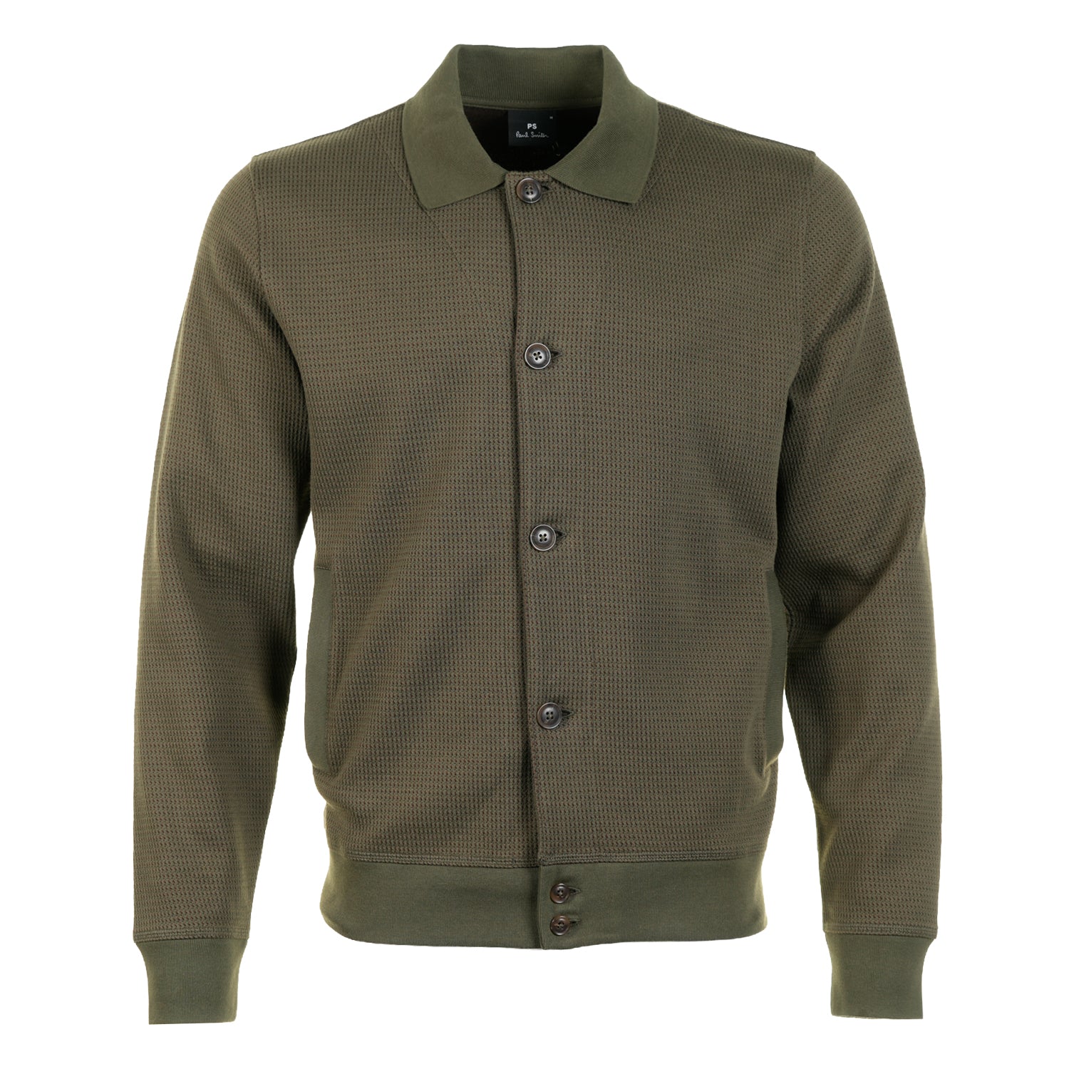 Casual Fit Textured Cardigan Military Green