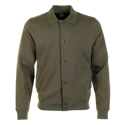 Casual Fit Textured Cardigan Military Green