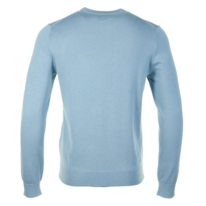 Knitted Zebra Crew Neck Jumper Cobalt Blue