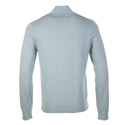 Sport Stripe Knitted Zebra Quarter Zip Light Blue