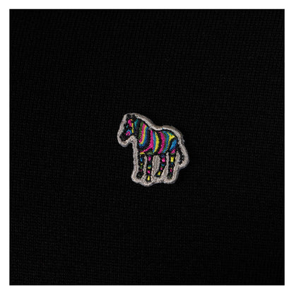 Sport Stripe Knitted Zebra Quarter Zip Black