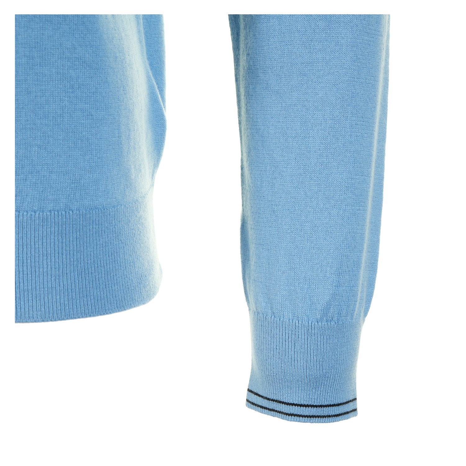 Knitted Zebra Quarter Zip Jumper 40 Light Blue