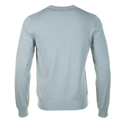 Knitted Zebra Crew Neck Jumper Light Blue