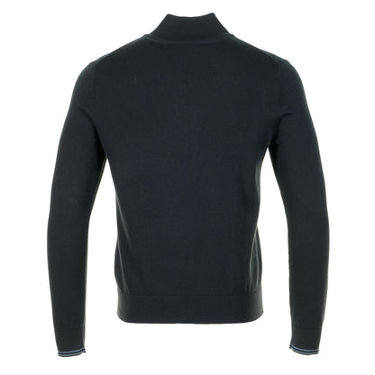 Knitted Zebra Quarter Zip Black