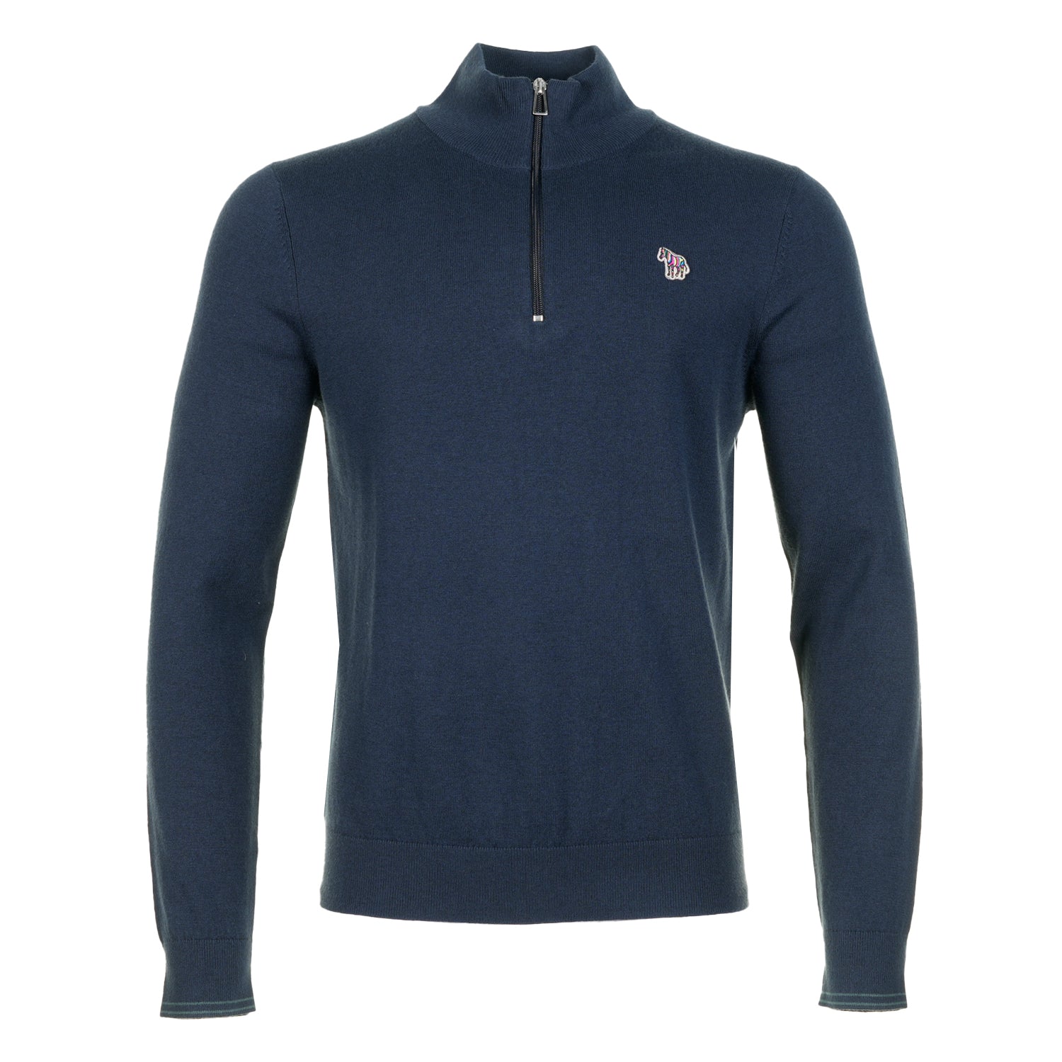 Knitted Zebra Quarter Zip Very Dark Navy
