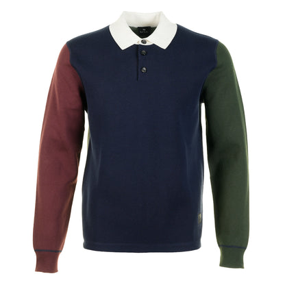 Colour Block Rugby Top Navy