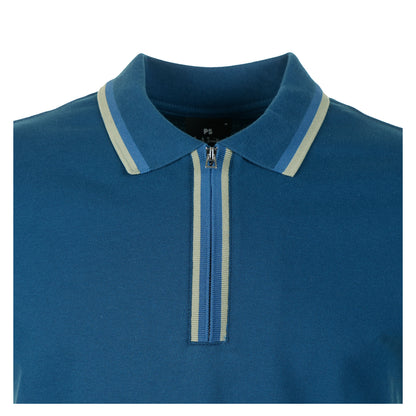 Zip Polo Shirt 47 Blue