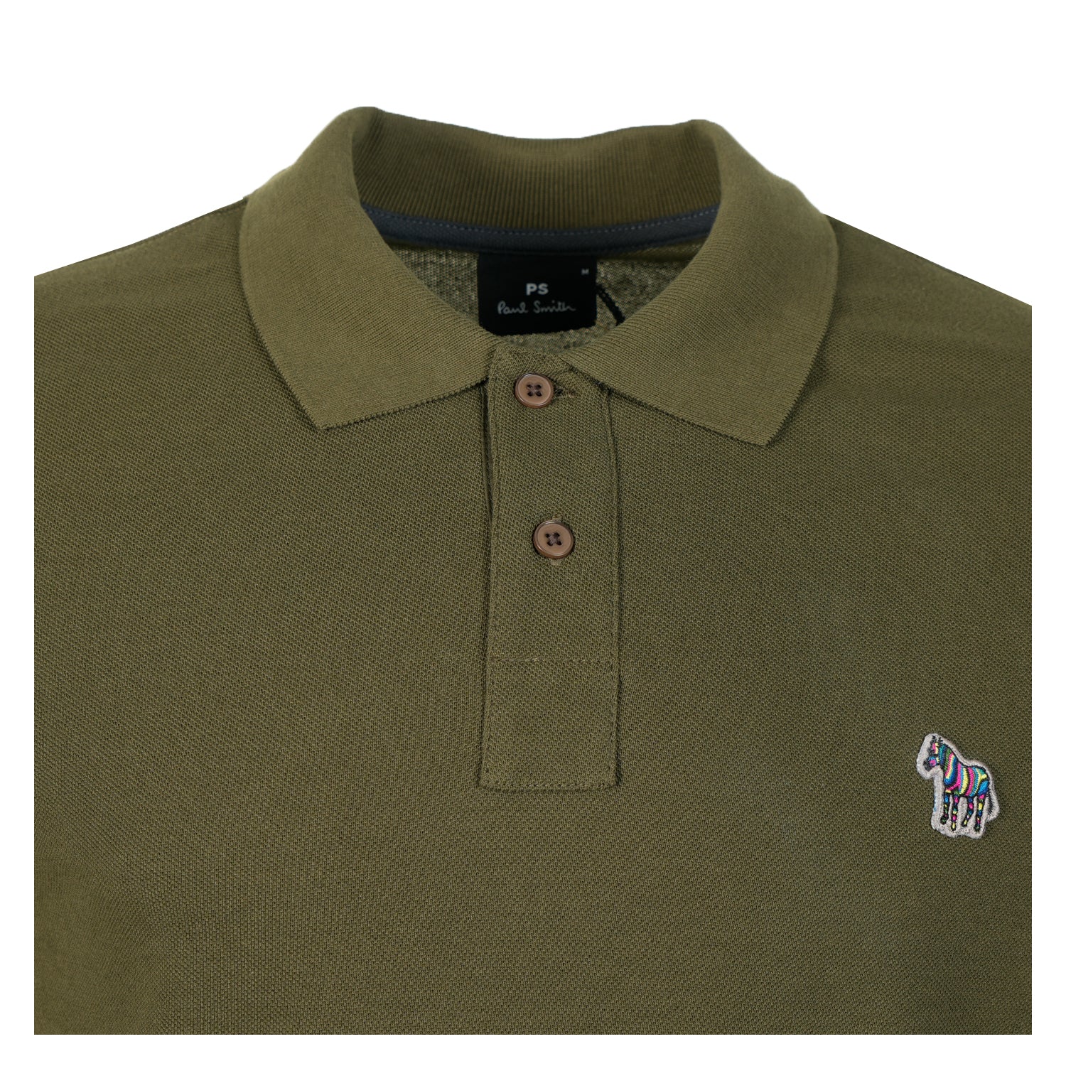 Regular Fit Short Sleeve Zebra Polo Shirt Khaki