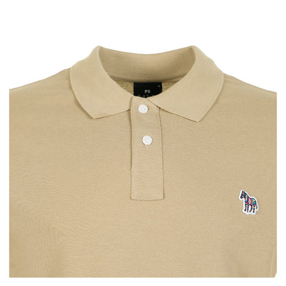Regular Fit Short Sleeve Zebra Polo Shirt 61A Beige