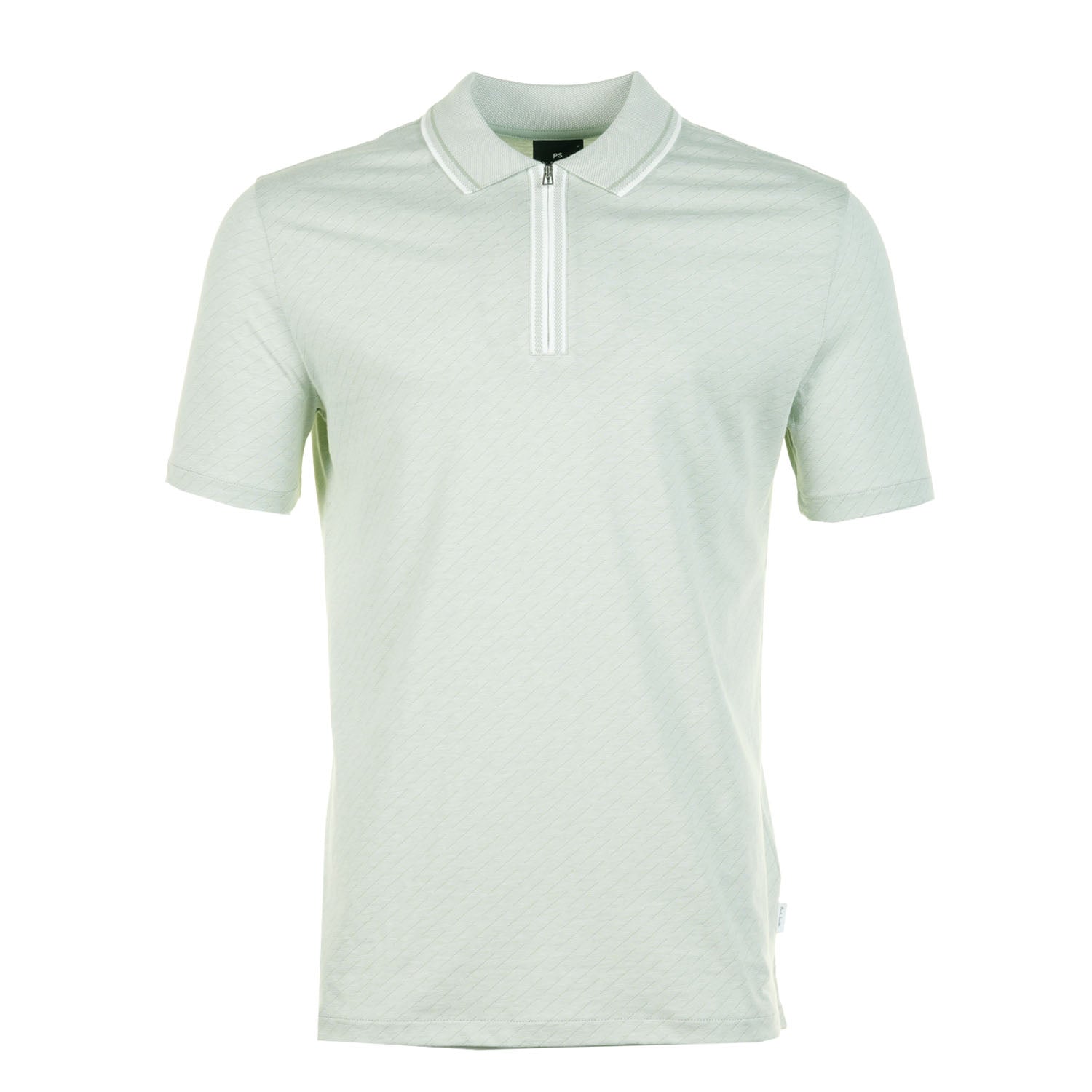 Short Sleeve Zip Front Polo Green
