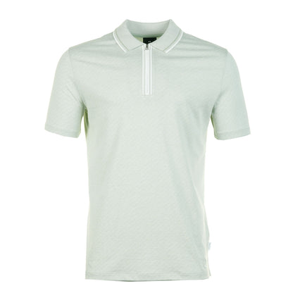 Short Sleeve Zip Front Polo Green