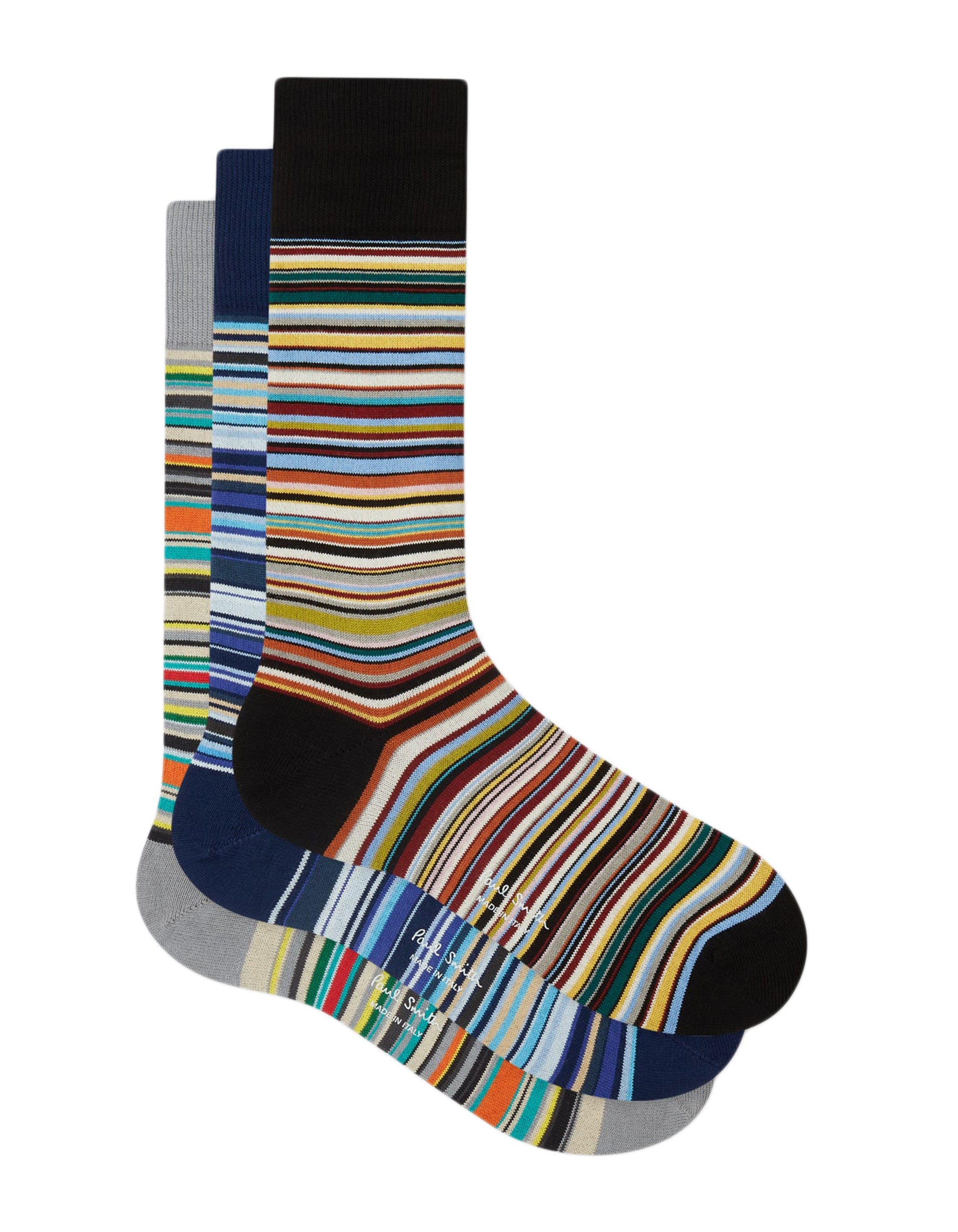 3 Pack Signature Stripe Socks Tri Colour