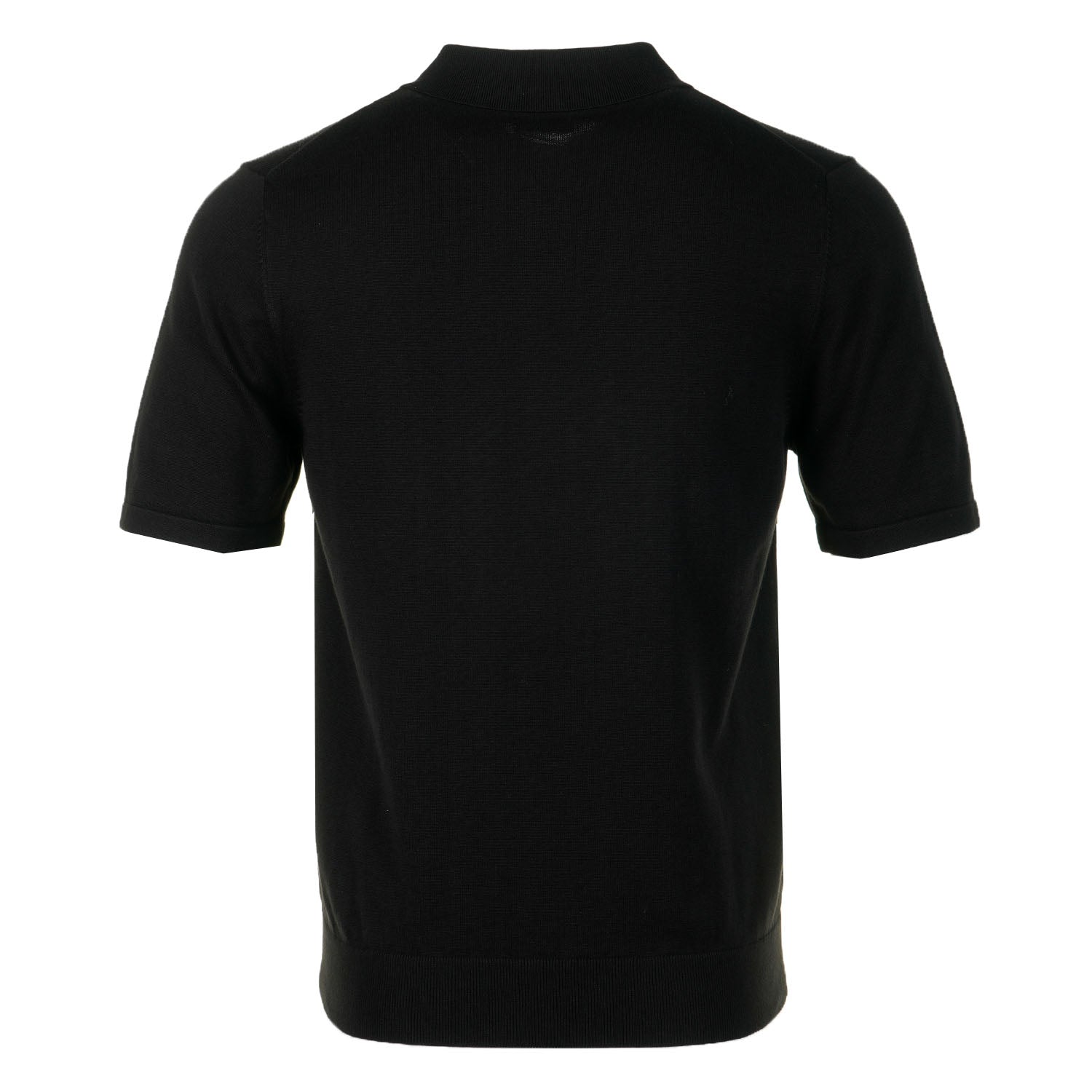 Sport Stripe Knitted Short Sleeve Polo Shirt Black