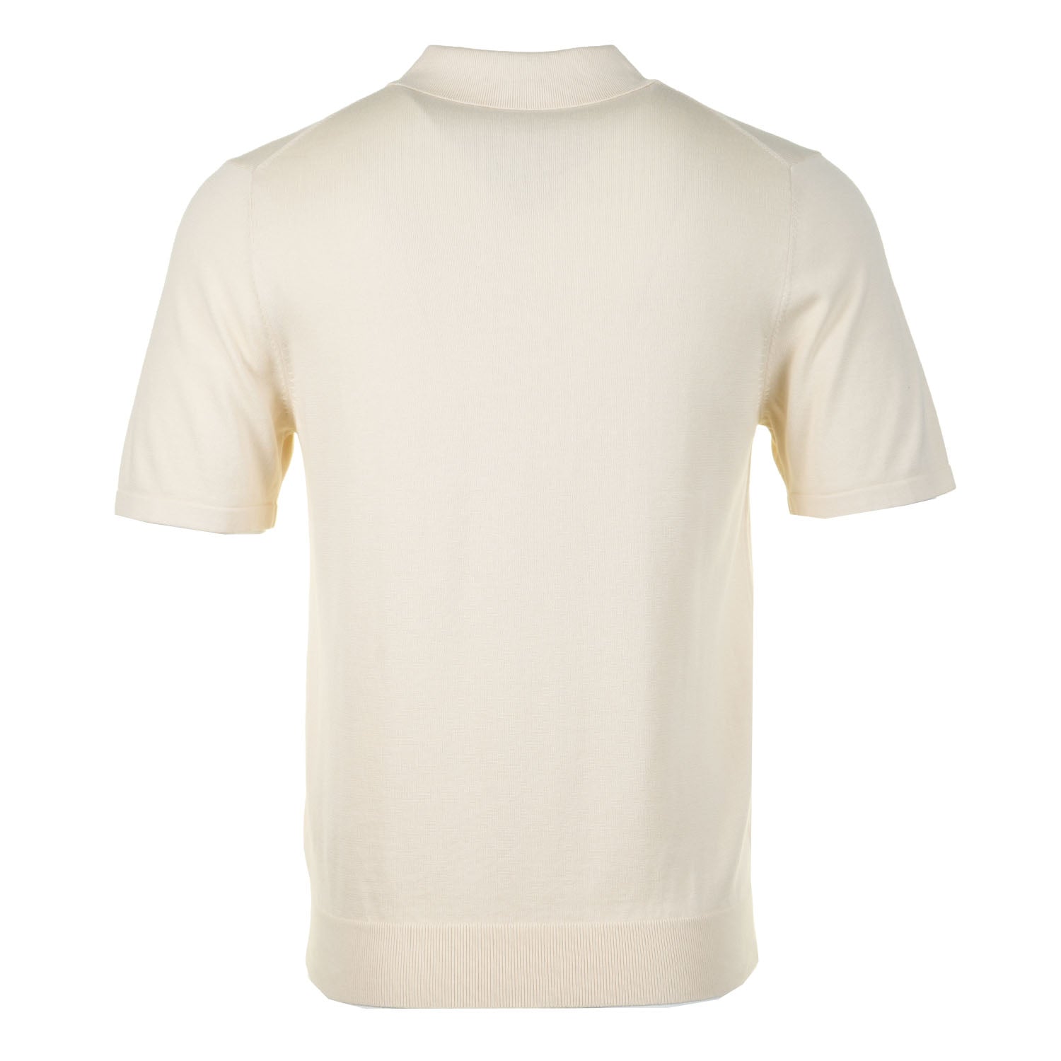 Sport Stripe Knitted Short Sleeve Polo Shirt Ivory