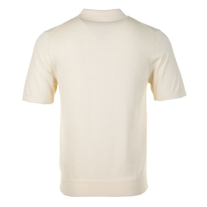 Sport Stripe Knitted Short Sleeve Polo Shirt Ivory