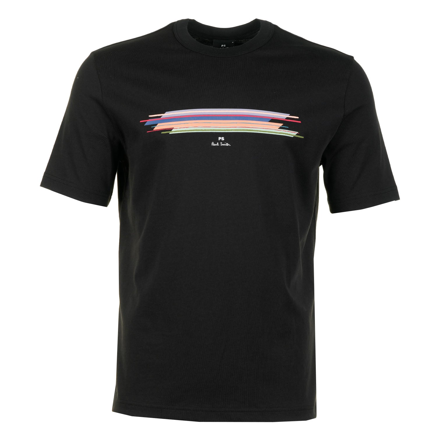 Casual Fit Stripe Short Sleeve T Shirt Black