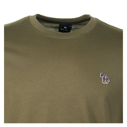 Regular Fit Zebra T Shirt 36F Khaki Green