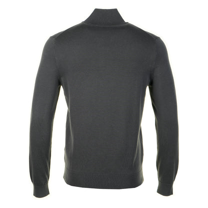 Knitted Zebra Zip Neck Jumper Slate