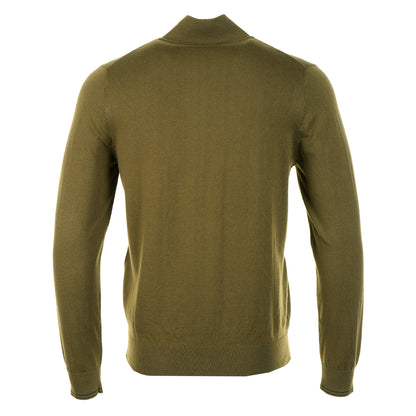 Paul Smith Knitted Zebra Quarter Zip Jumper 35 Military Green
