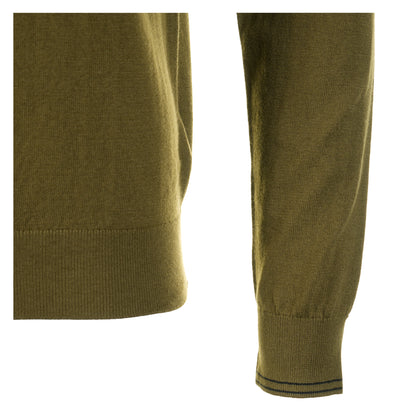 Paul Smith Knitted Zebra Quarter Zip Jumper 35 Military Green