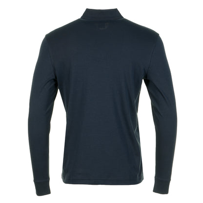 Pe Interlock Long Sleeve Polo Shirt Dark Blue
