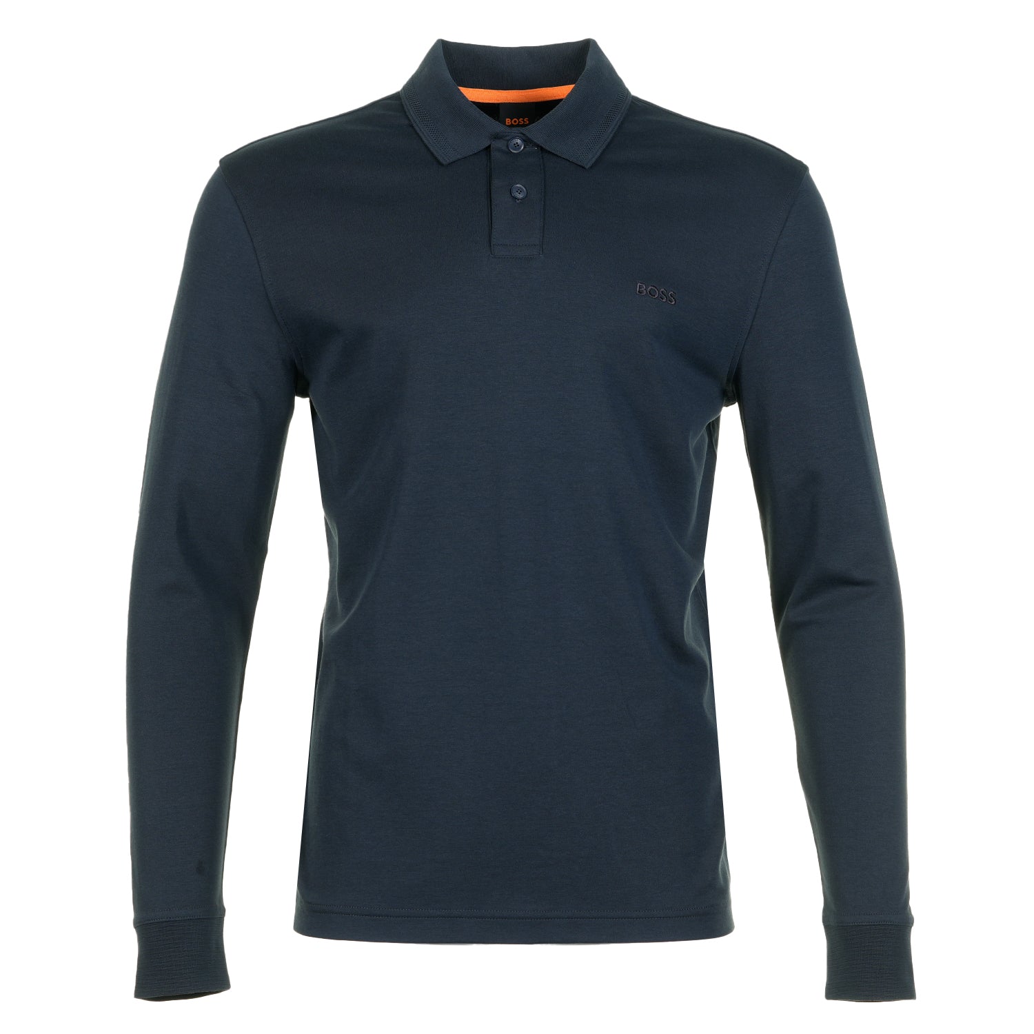 Pe Interlock Long Sleeve Polo Shirt Dark Blue