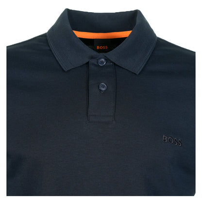 Pe Interlock Long Sleeve Polo Shirt Dark Blue