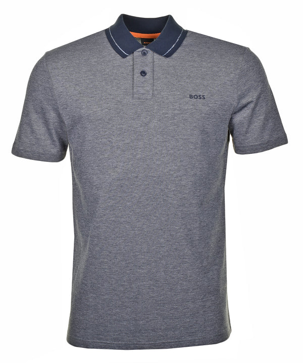 PeOxford Short Sleeve Polo Shirt Dark Blue
