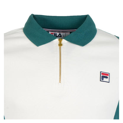Pierro Short Sleeve Zip Polo Mediterranea Gardenia