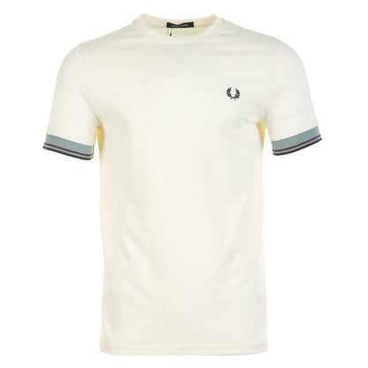 Fred Perry Tipped Cuff Pique T Shirt Ecru