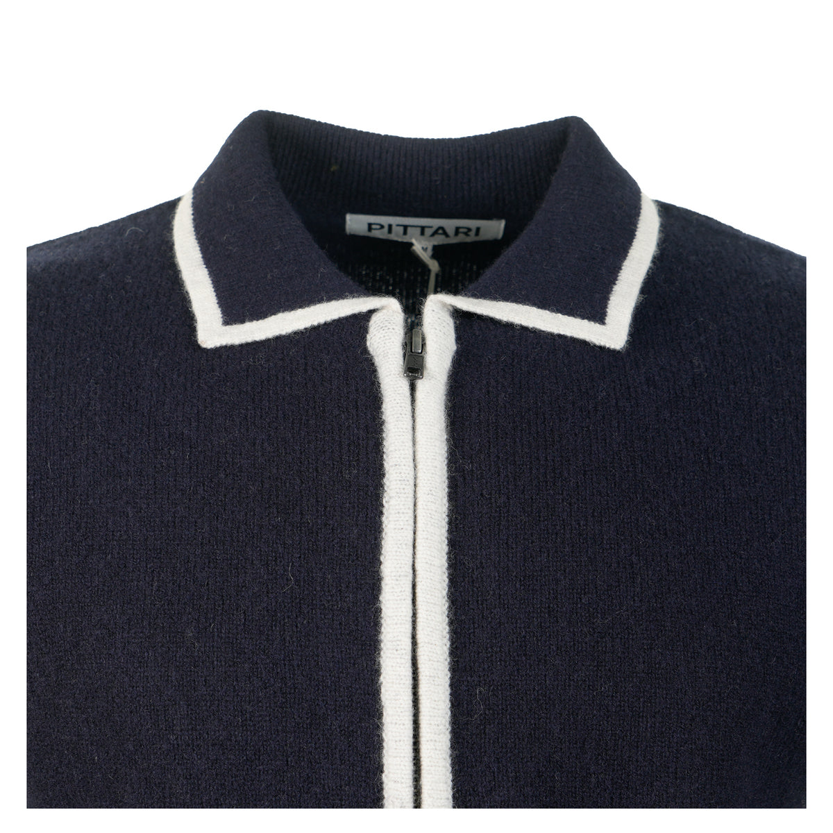 Lambswool Catch Full Zip Navy/Clay