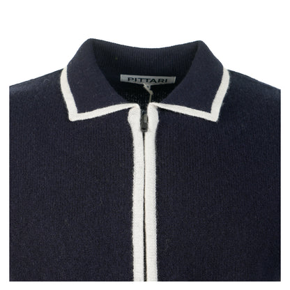 Lambswool Catch Full Zip Navy/Clay