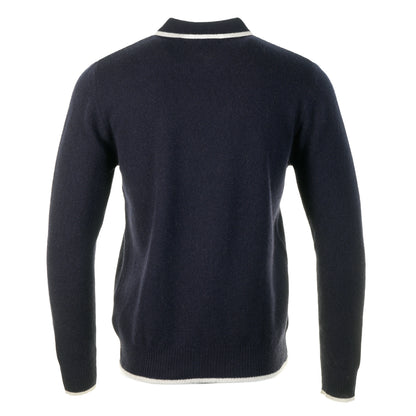 Lambswool Catch Full Zip Navy/Clay