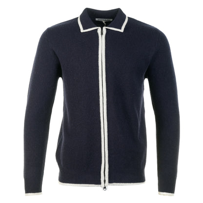 Lambswool Catch Full Zip Navy/Clay