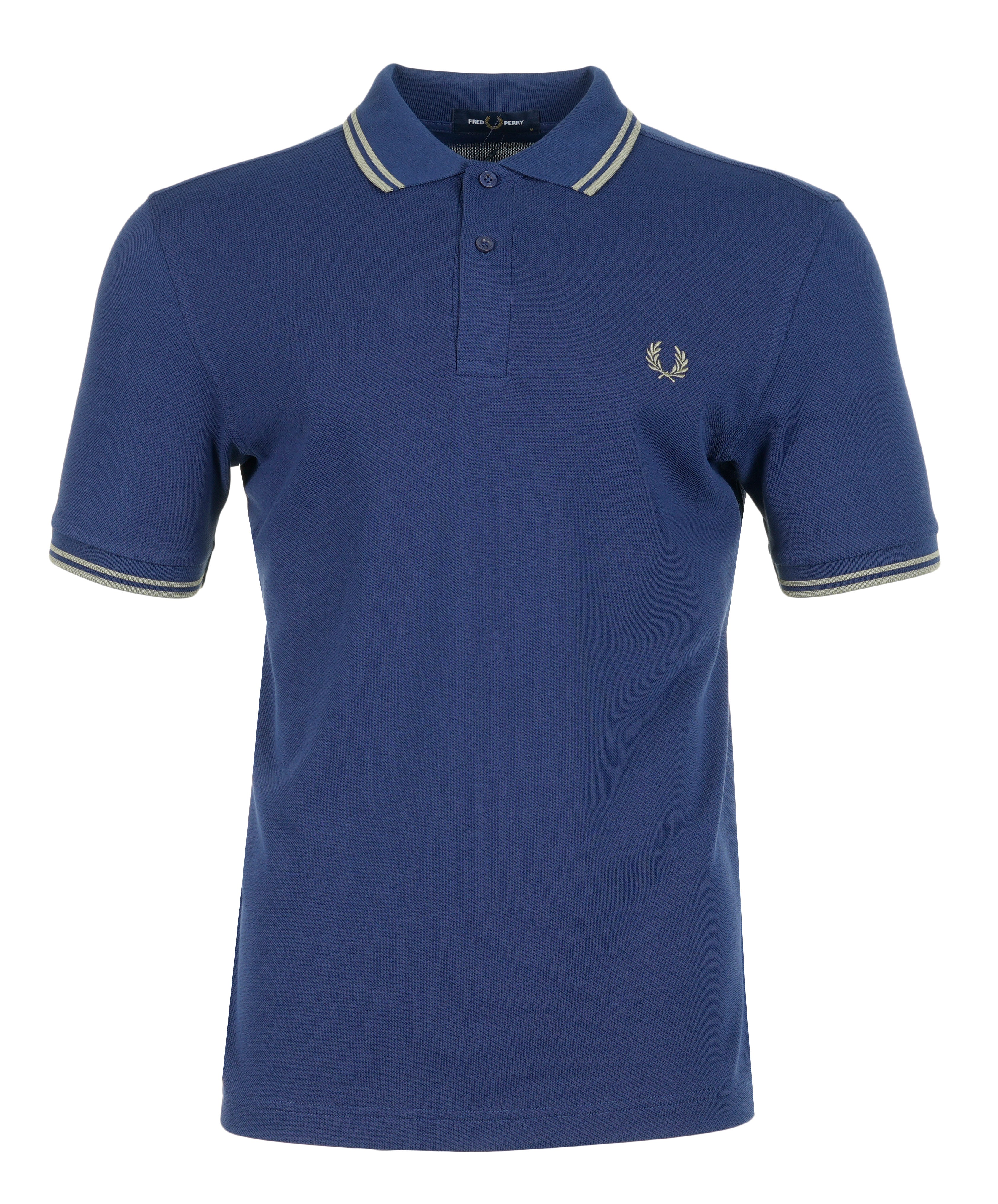 Short Sleeve Twin Tipped Polo Shirt French Navy/Olive Mint