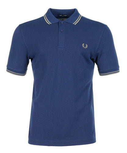 Short Sleeve Twin Tipped Polo Shirt French Navy Olive Mint