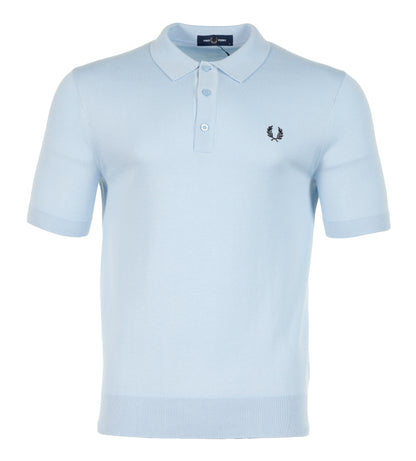Cotton Knitted Polo Shirt Light Smoke