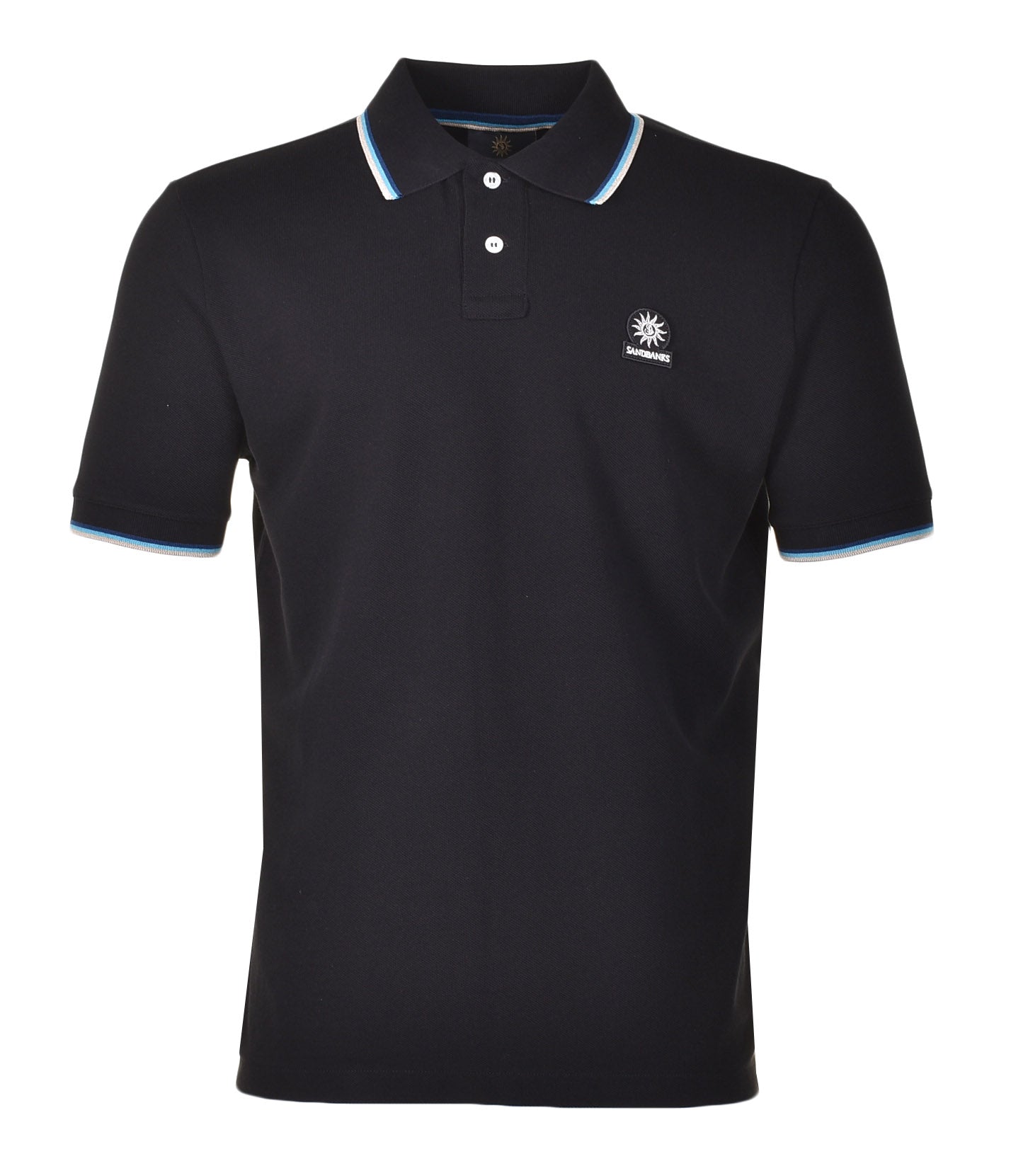 Short Sleeve Tipped Polo Shirt Black