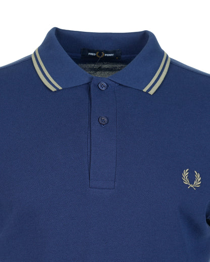 Short Sleeve Twin Tipped Polo Shirt French Navy Olive Mint