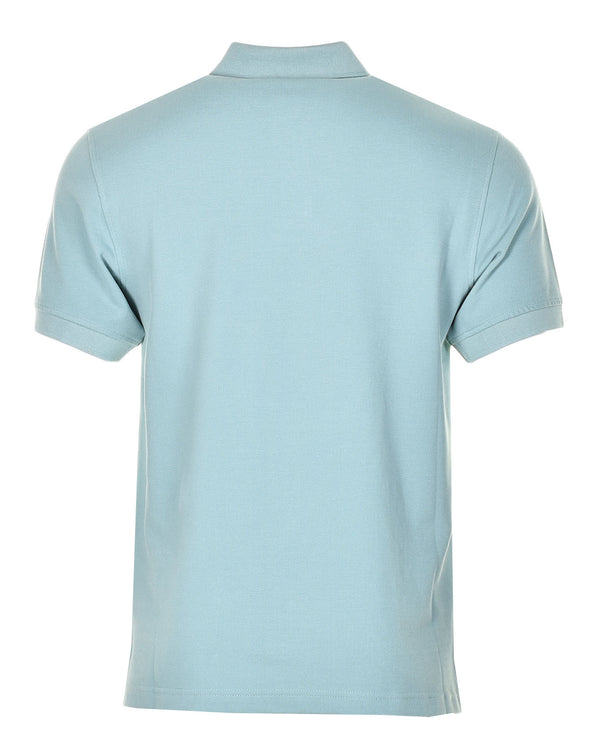 Short Sleeve Polo Shirt Oil Blue
