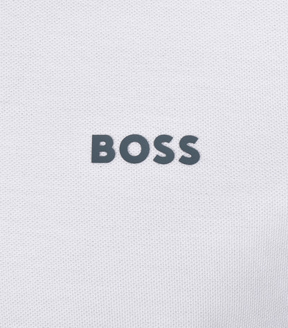 PeGlitch Knit Short Sleeve Polo Shirt White