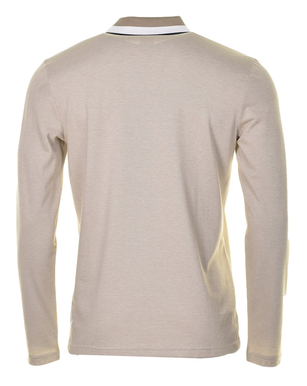 PeOxford Long Sleeve Polo Shirt Beige