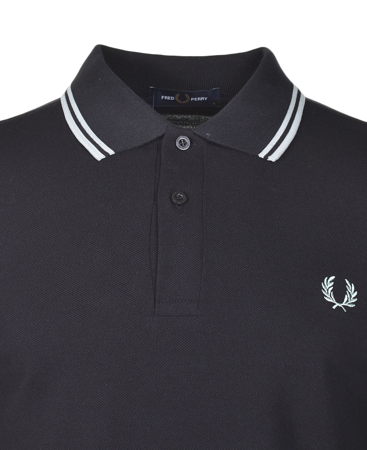 Short Sleeve Twin Tipped Polo Shirt Black Silver Blue