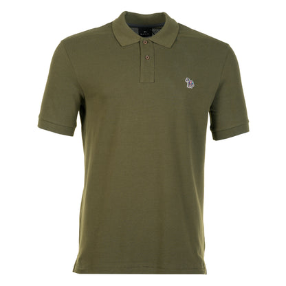 Regular Fit Short Sleeve Zebra Polo Shirt Khaki