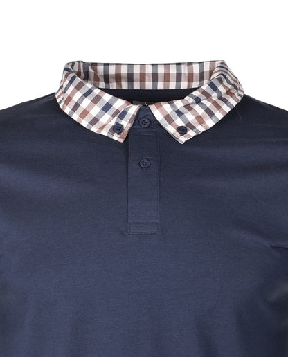 Active Supima Club Check Rib Polo Navy