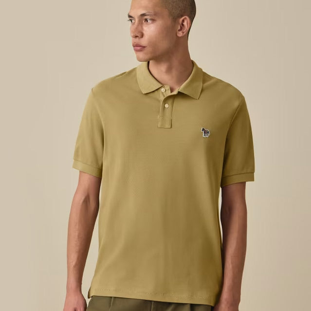 Regular Fit Short Sleeve Zebra Polo Shirt 61A Beige