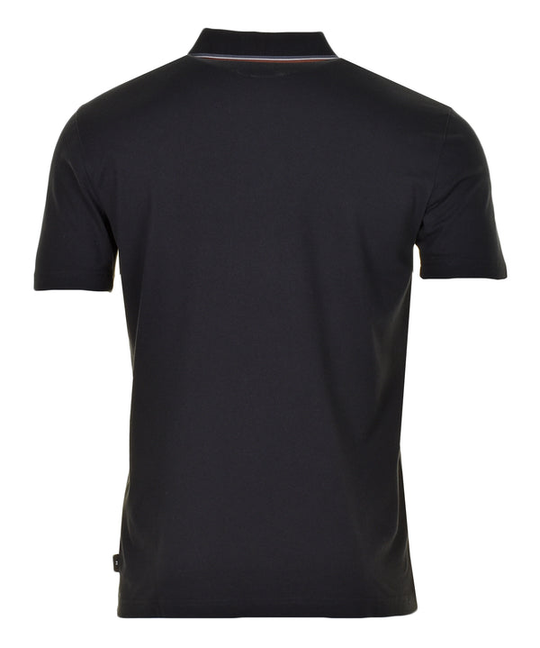 Regular Fit Short Sleeve Stripe Detail Polo Shirt Black